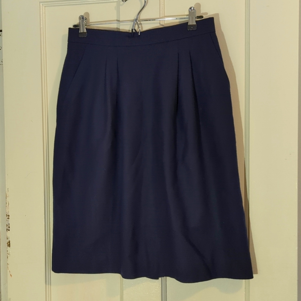 Vintage Land's End Wool Pencil Skirt